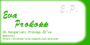 eva prokopp business card